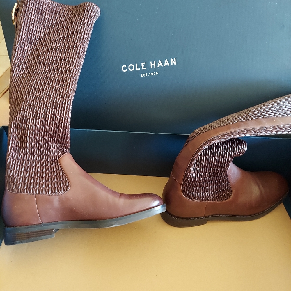 Cole Haan Brown Stretch Boots size 7B never worn